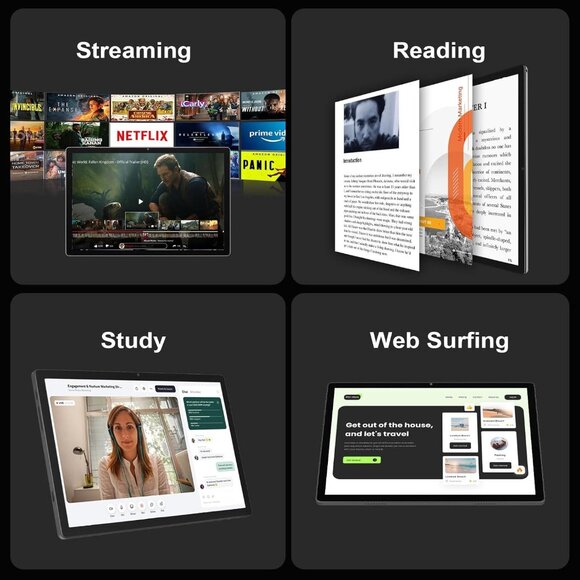 Android 14 Tablet 10.1 inch Octa-Core Processor 64GB Expandable with SD Wifi - Picture 5 of 9